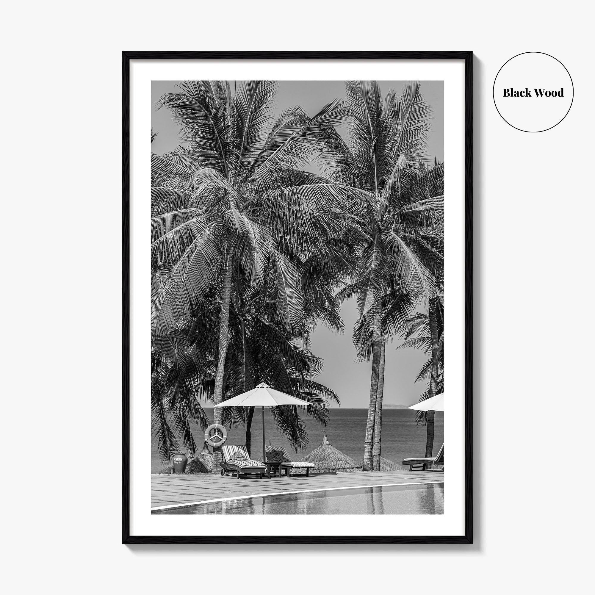 Guam Black and White Fine Art Photo Print, Tumon Bay Beach, Wall Poster