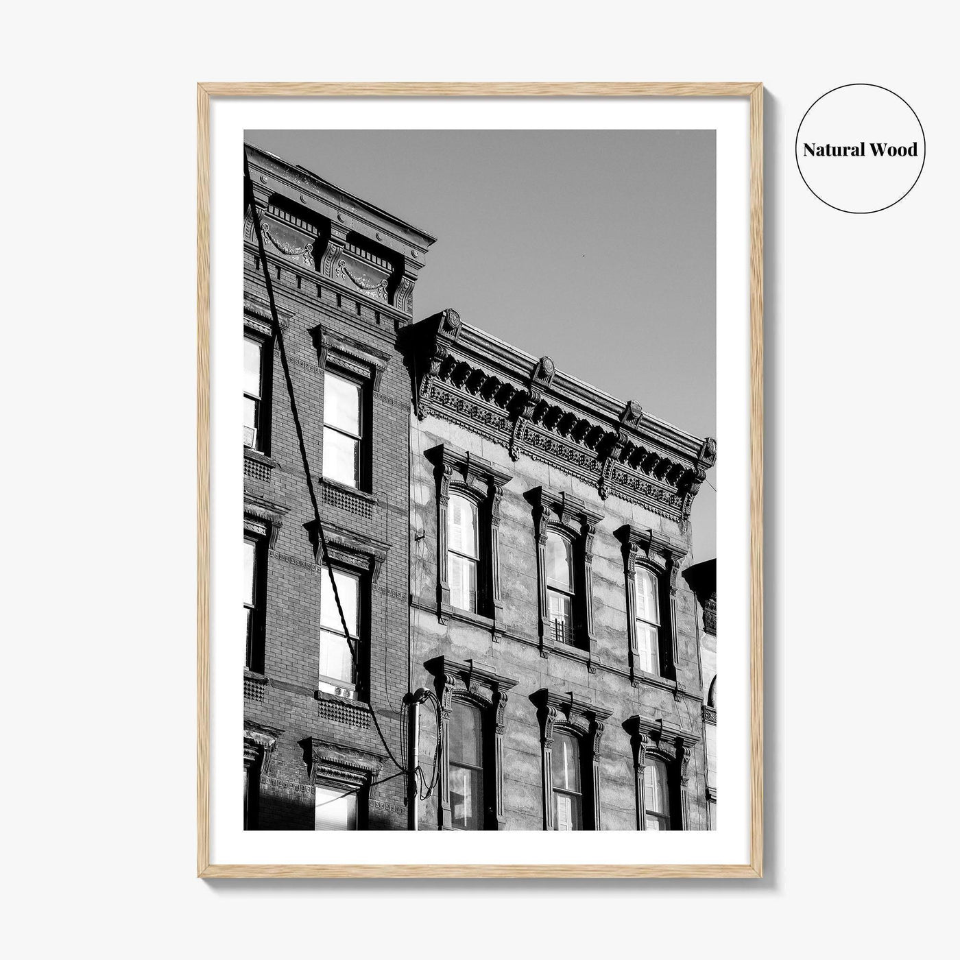Hoboken Black and White Fine Art Photo Print, New Jersey Brownstones Poster