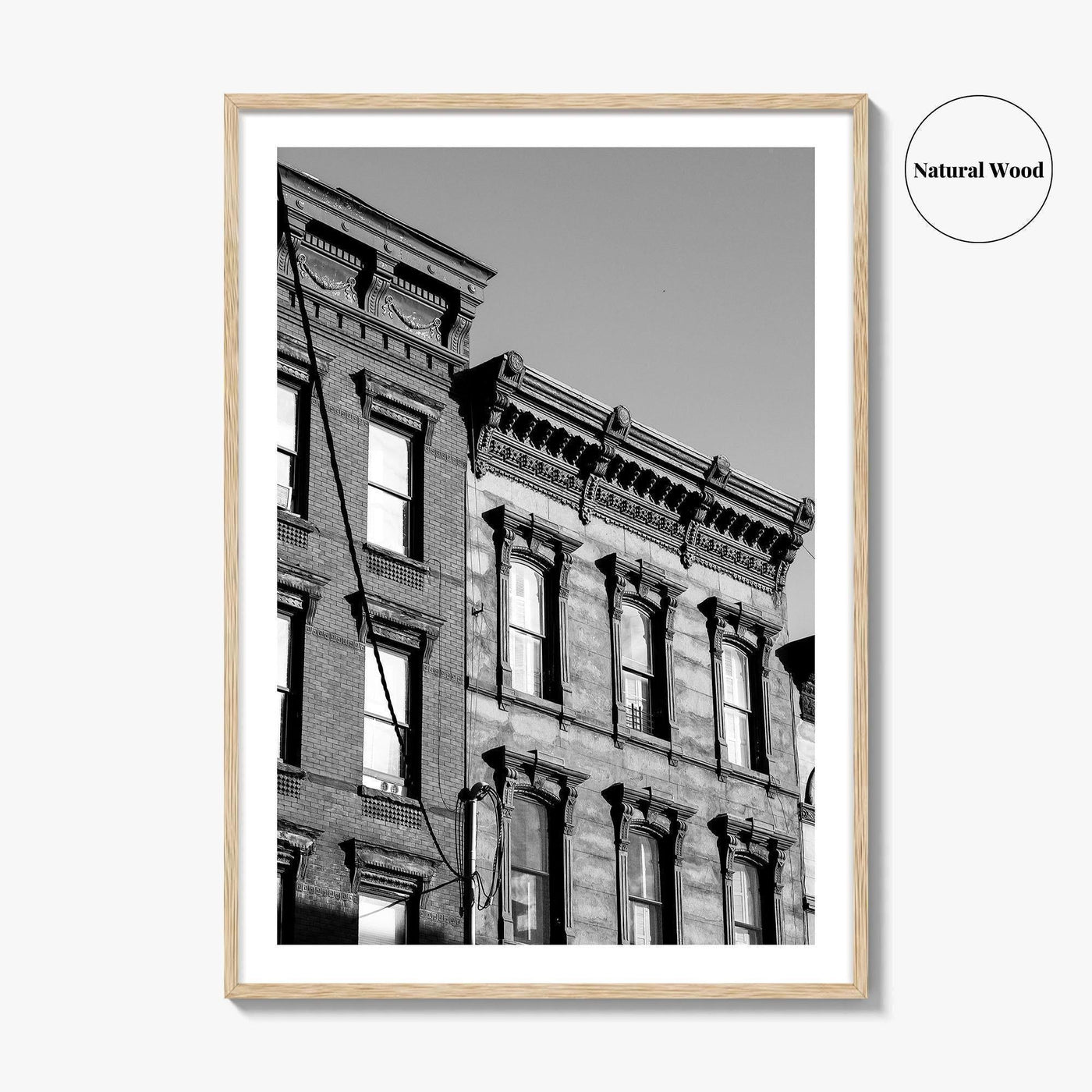 Hoboken Black and White Fine Art Photo Print, New Jersey Brownstones Poster