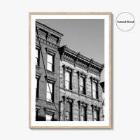 Hoboken Black and White Fine Art Photo Print, New Jersey Brownstones Poster