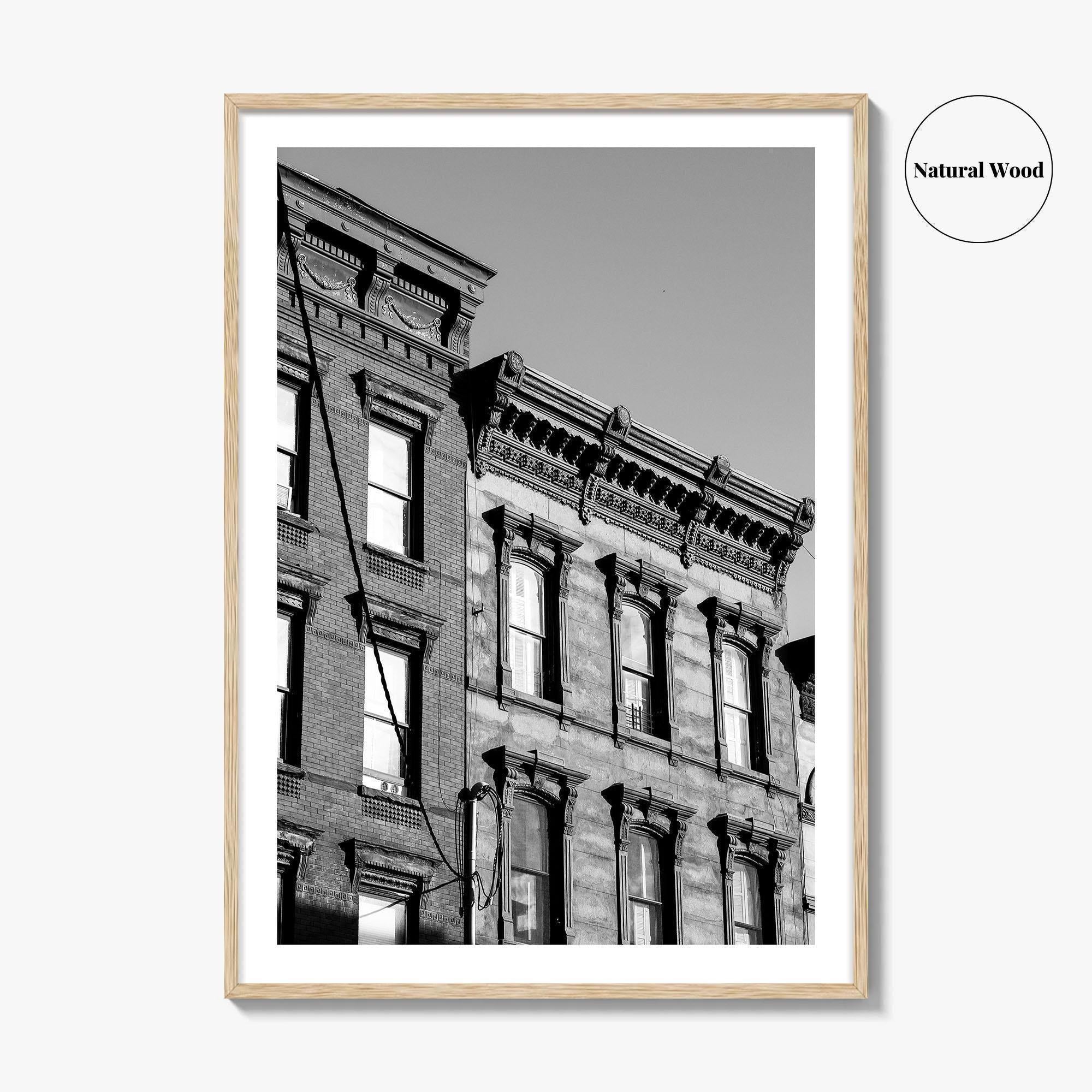 Hoboken Black and White Fine Art Photo Print, New Jersey Brownstones Poster