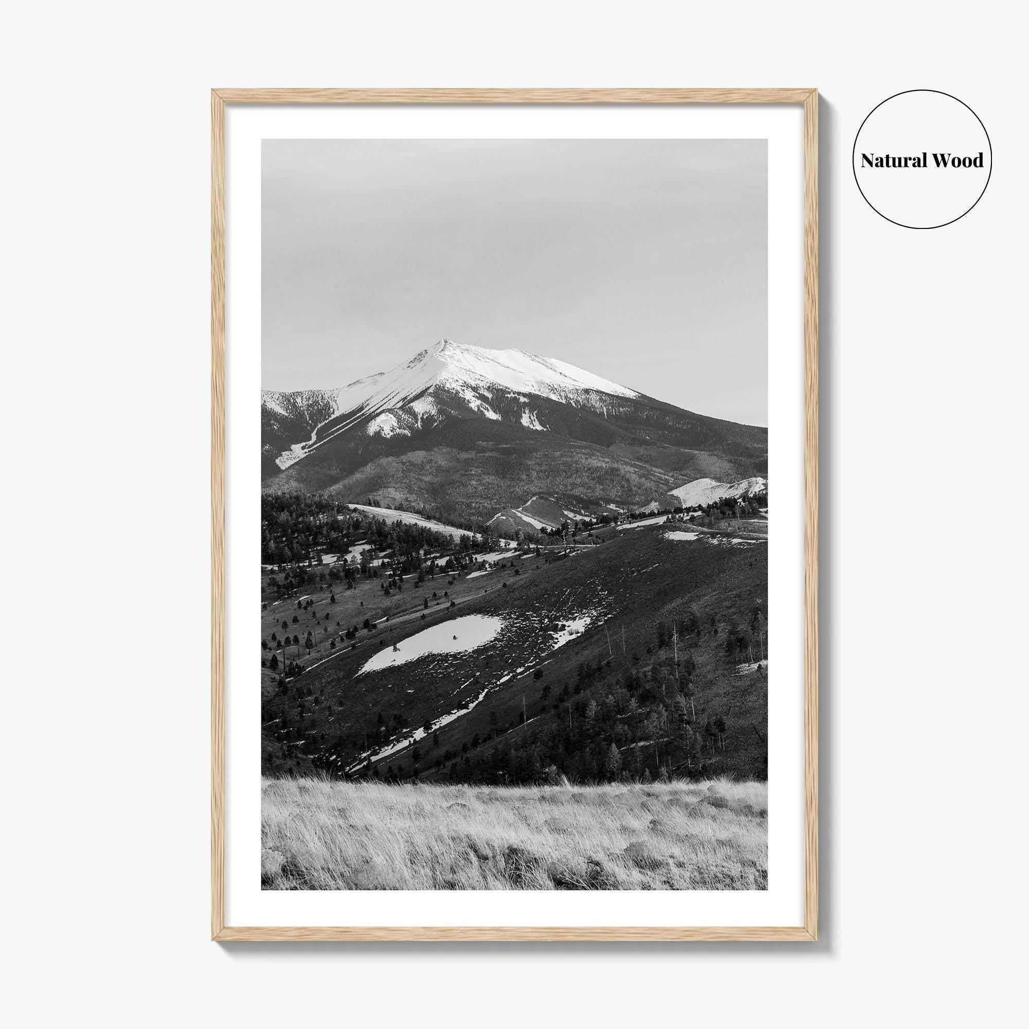 Flagstaff Black and White Fine Art Photo Print, Mount Humphreys, Arizona, USA, Poster