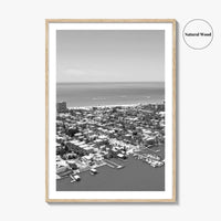 Fort Myers Beach Black and White Fine Art Photo Print, Aerial, Florida, USA, Poster