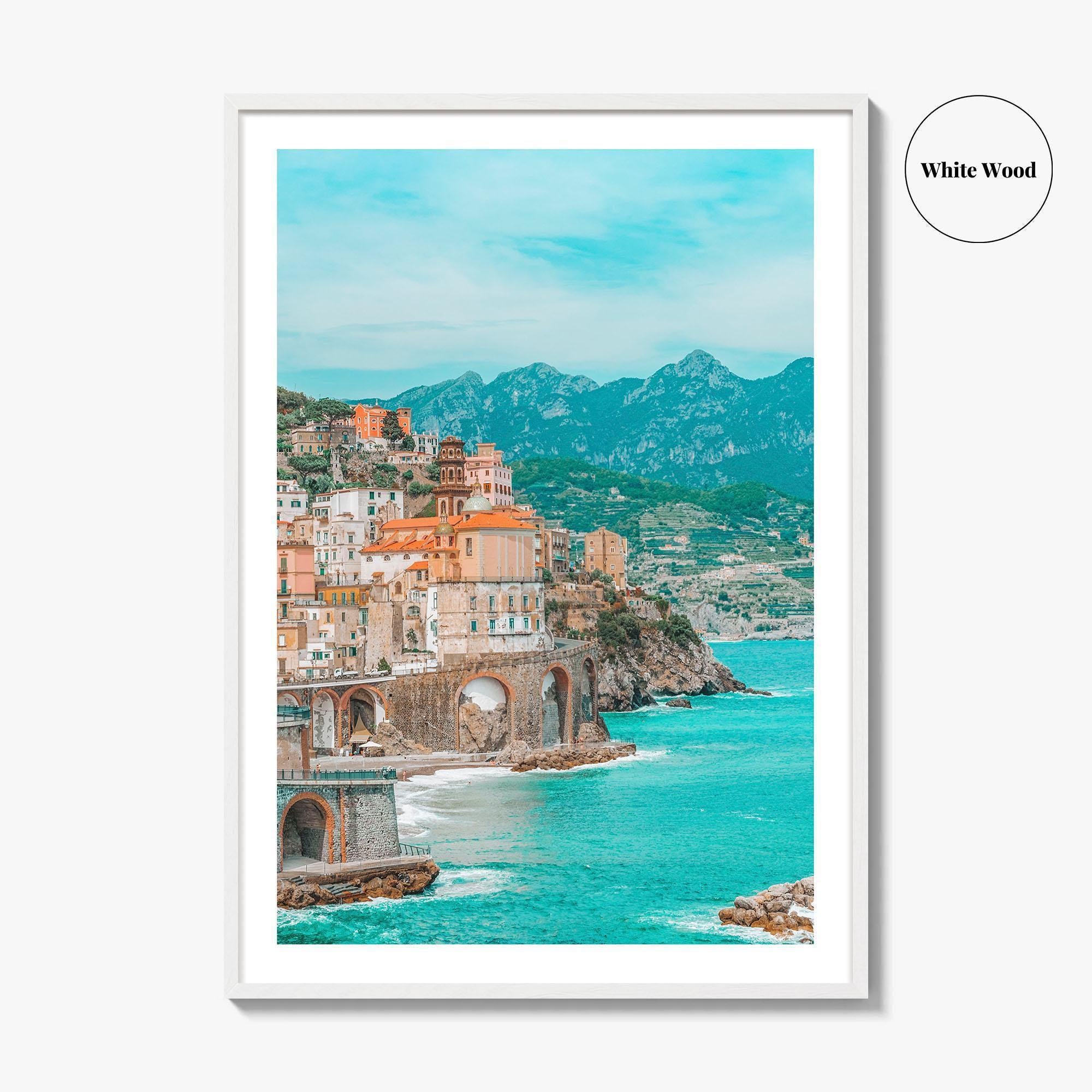 Atrani Fine Art Photo Print, Amalfi Coast Campania Italy, Aerial View Wall Poster