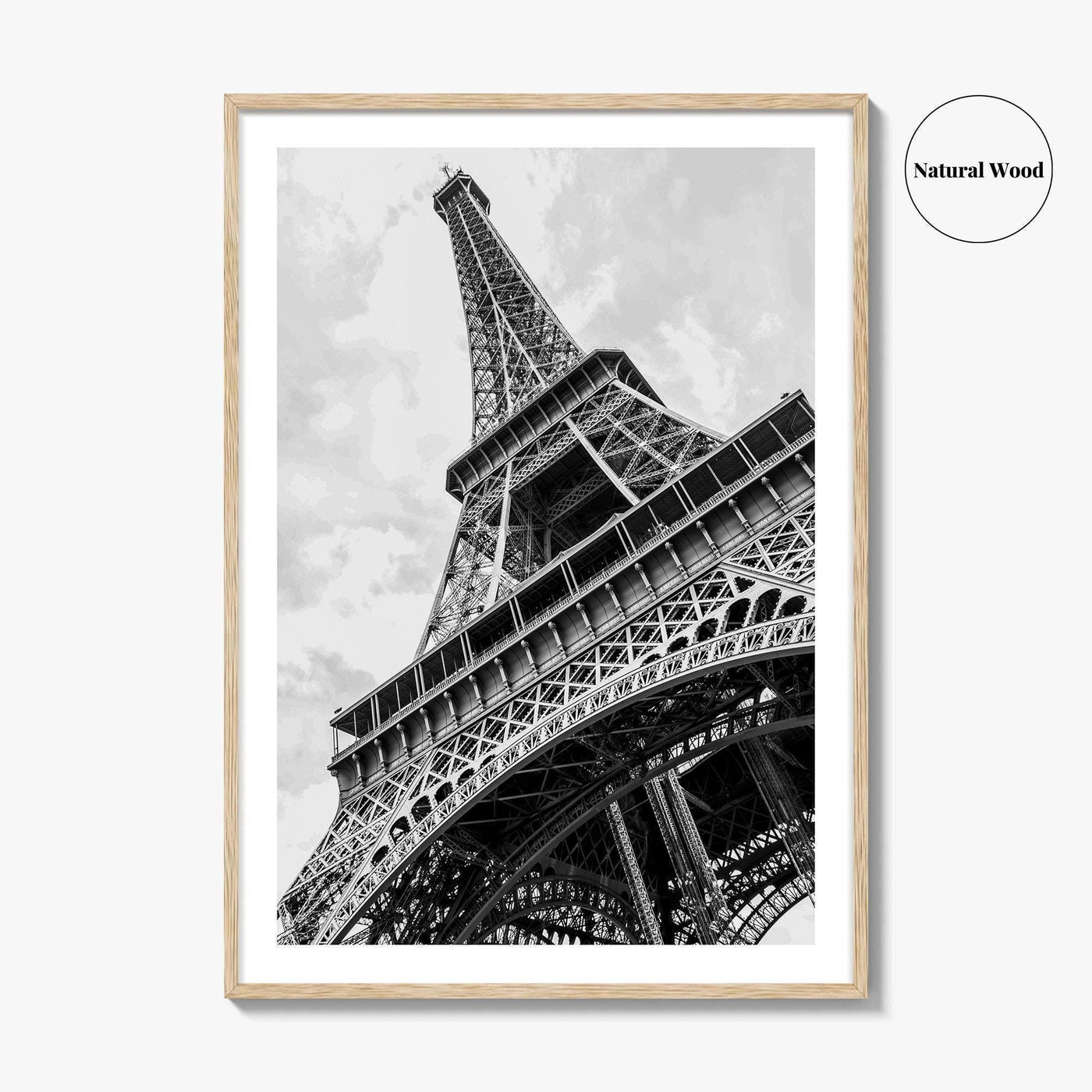 Eiffel Tower Black and White Fine Art Photo Print, Paris, France, Wall Poster