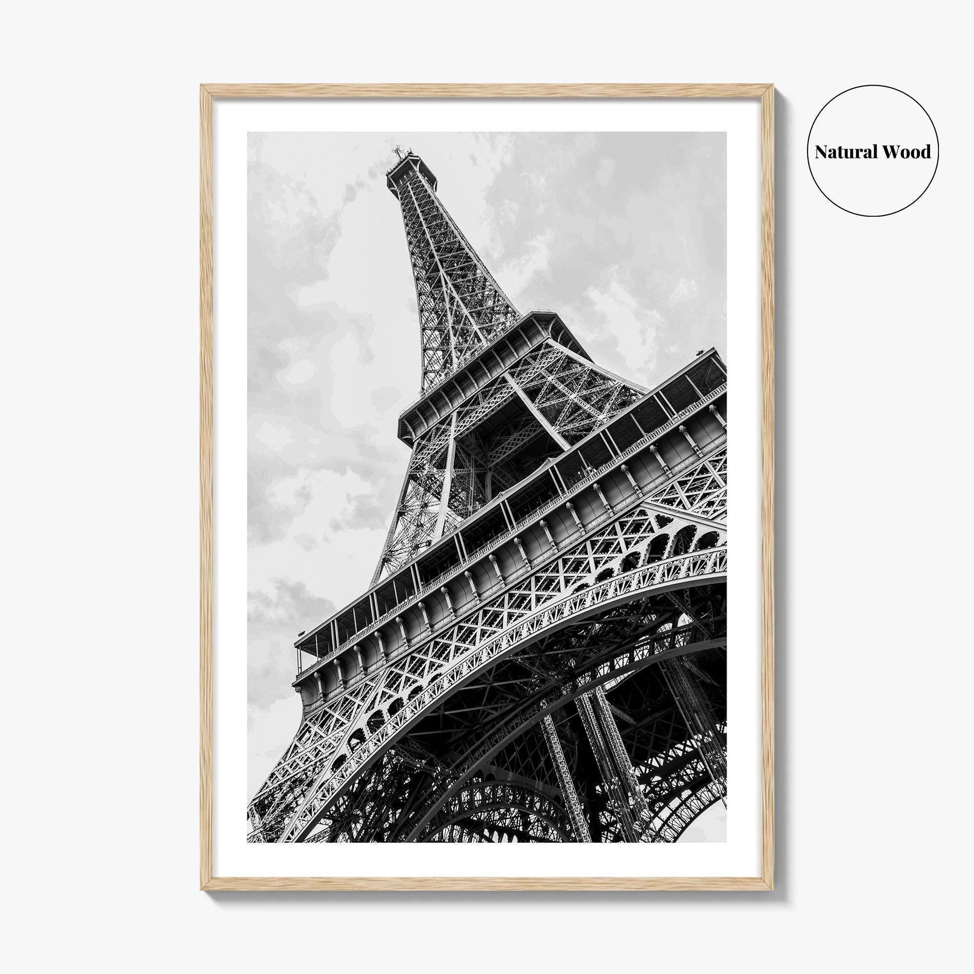 Eiffel Tower Black and White Fine Art Photo Print, Paris, France, Wall Poster