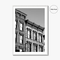 Hoboken Black and White Fine Art Photo Print, New Jersey Brownstones Poster