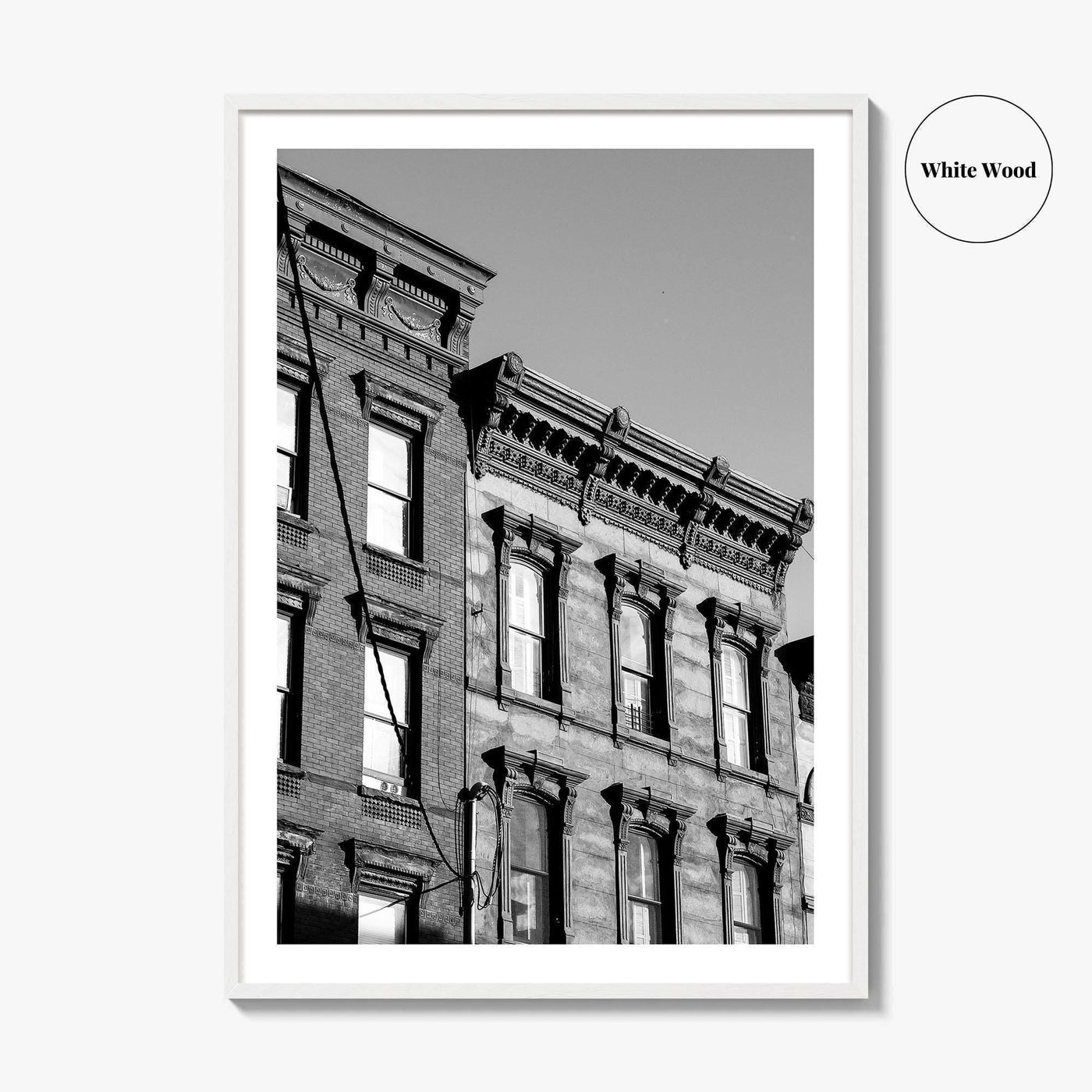 Hoboken Black and White Fine Art Photo Print, New Jersey Brownstones Poster