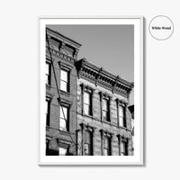 Hoboken Black and White Fine Art Photo Print, New Jersey Brownstones Poster
