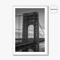 George Washington Bridge Black and White Fine Art Photo Print, NYC New Jersey Poster