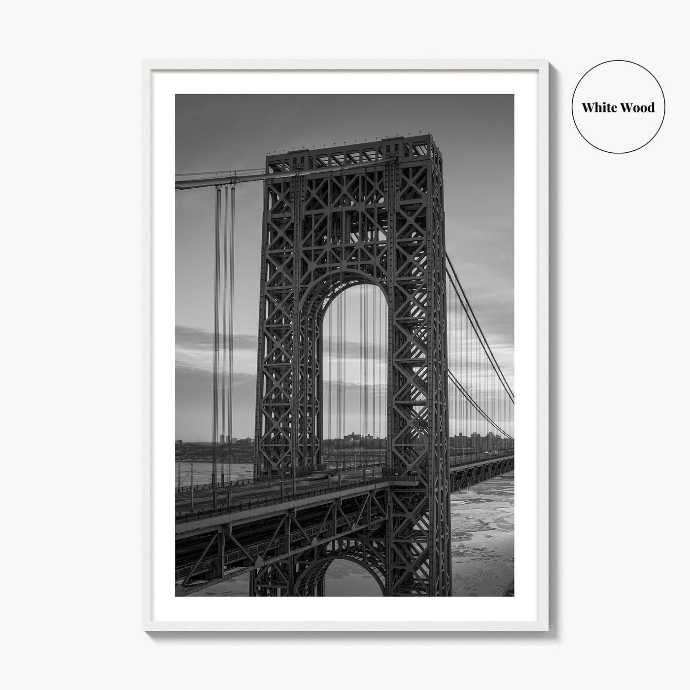 George Washington Bridge Black and White Fine Art Photo Print, NYC New Jersey Poster