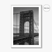 George Washington Bridge Black and White Fine Art Photo Print, NYC New Jersey Poster