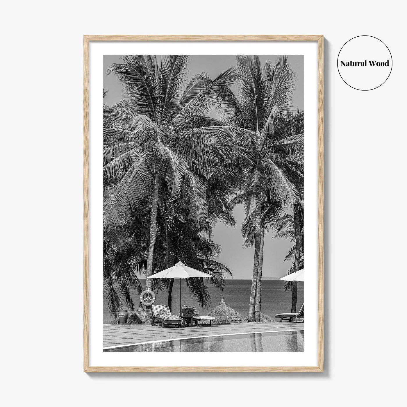 Guam Black and White Fine Art Photo Print, Tumon Bay Beach, Wall Poster