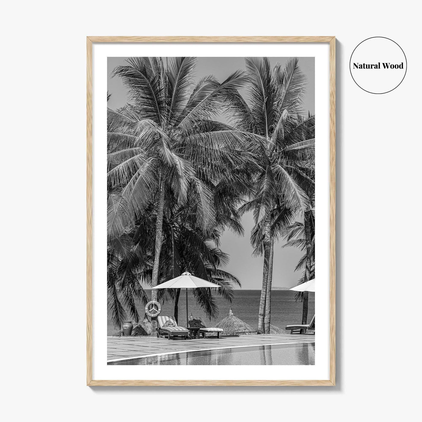 Guam Black and White Fine Art Photo Print, Tumon Bay Beach, Wall Poster