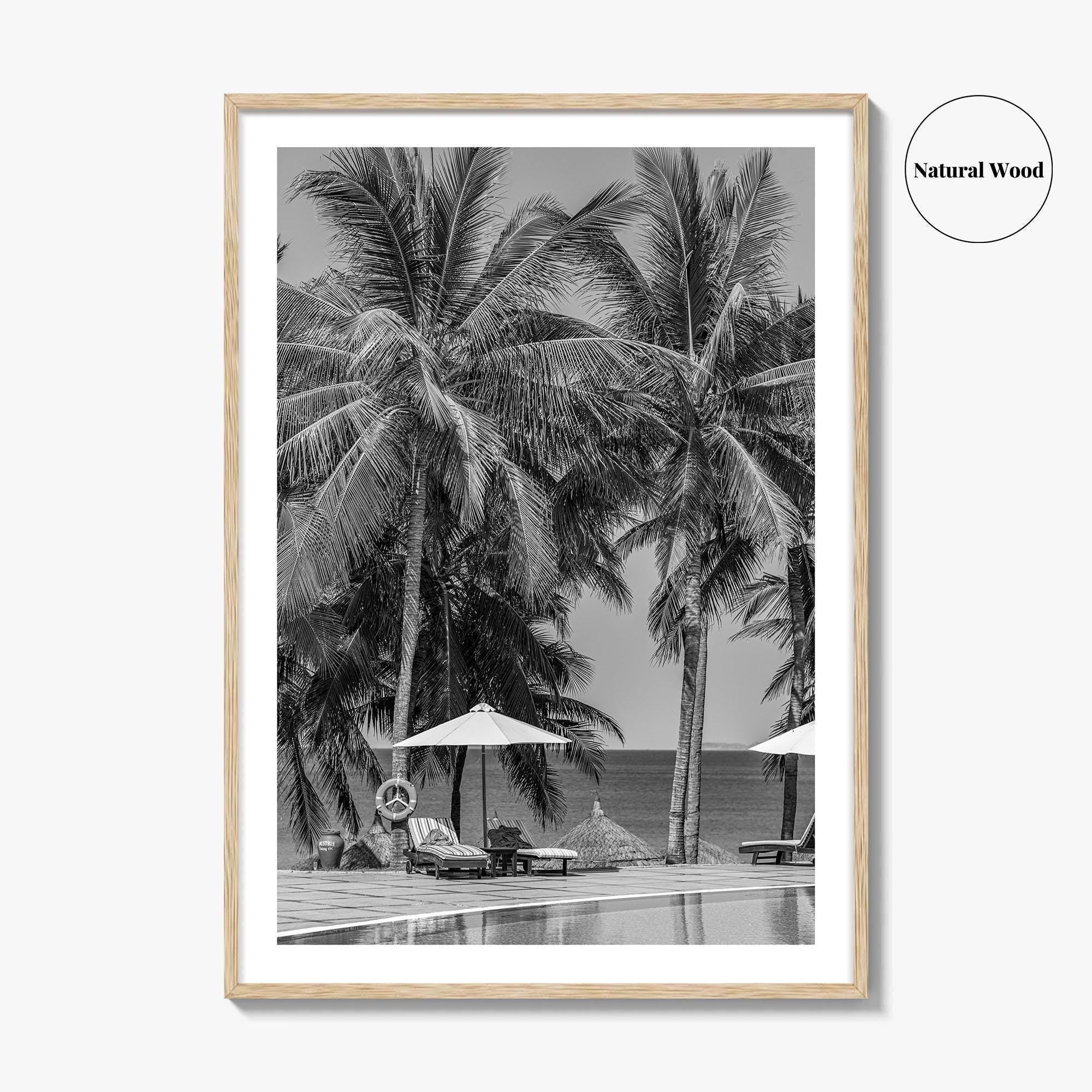 Guam Black and White Fine Art Photo Print, Tumon Bay Beach, Wall Poster