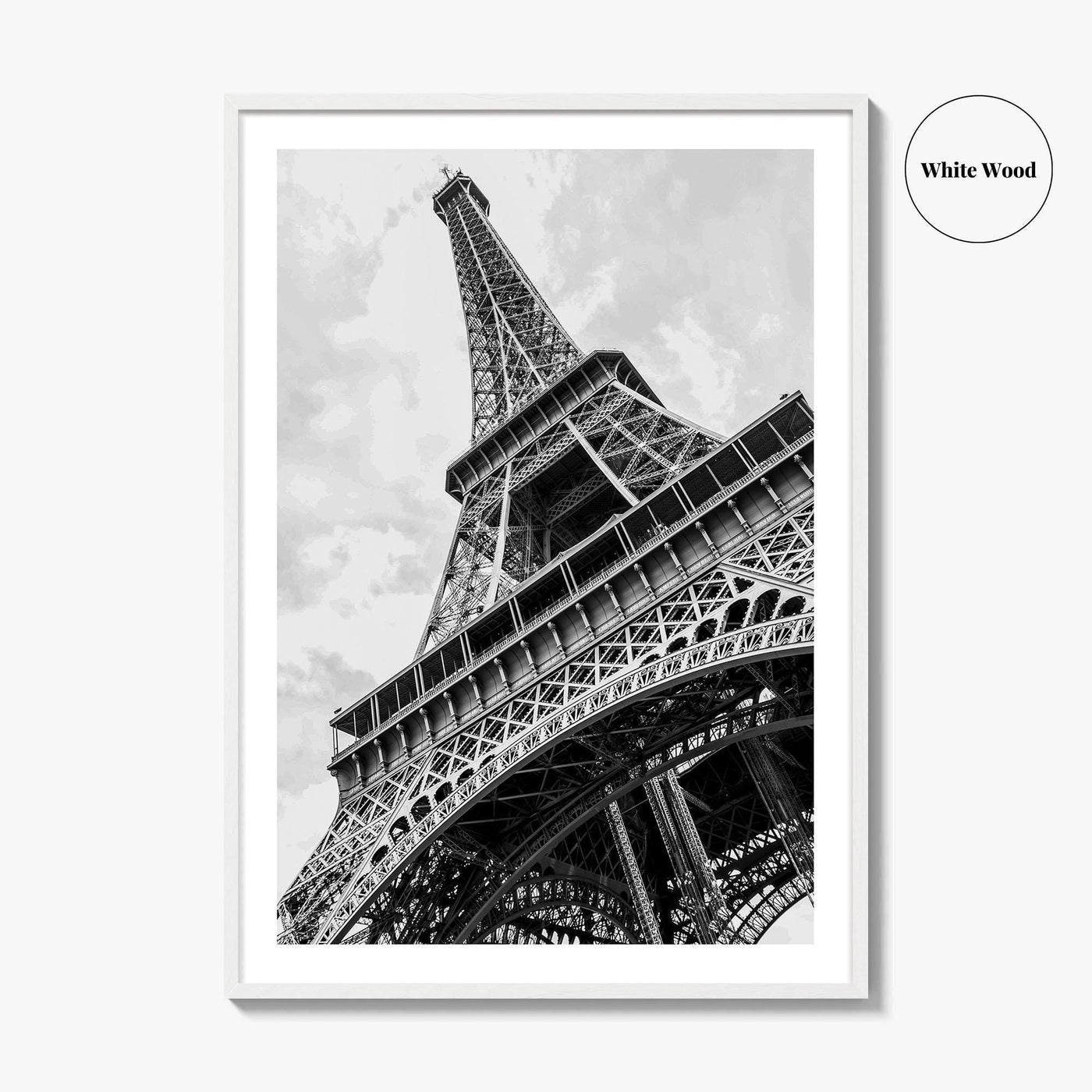 Eiffel Tower Black and White Fine Art Photo Print, Paris, France, Wall Poster