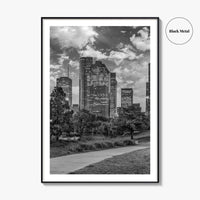 Houston Skyline Black and White Fine Art Photo Print, Downtown Wall Decor, Texas USA