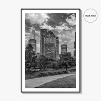 Houston Skyline Black and White Fine Art Photo Print, Downtown Wall Decor, Texas USA