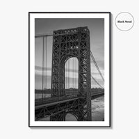 George Washington Bridge Black and White Fine Art Photo Print, NYC New Jersey Poster