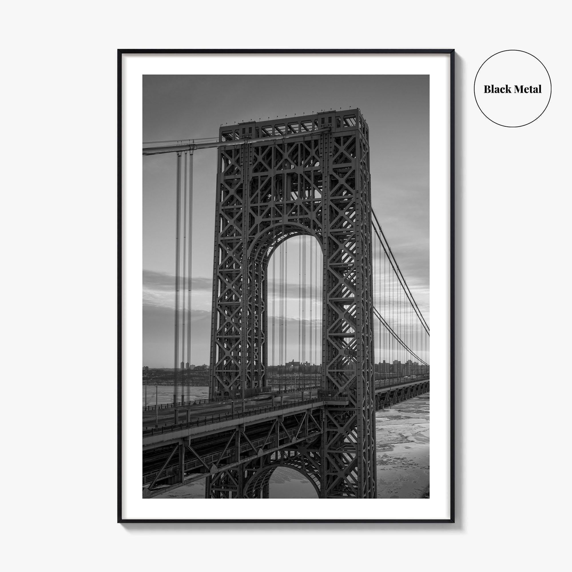 George Washington Bridge Black and White Fine Art Photo Print, NYC New Jersey Poster