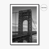 George Washington Bridge Black and White Fine Art Photo Print, NYC New Jersey Poster