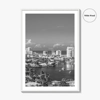 Fort Lauderdale Skyline Black and White Fine Art Photo Print, Florida USA, Wall Poster