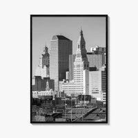 Hartford Skyline Black and White Fine Art Photo Print, Connecticut Poster