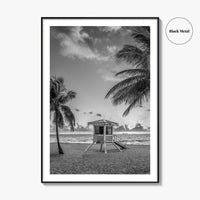 Fort Lauderdale Black and White Fine Art Photo Print, Florida Beach Poster, USA