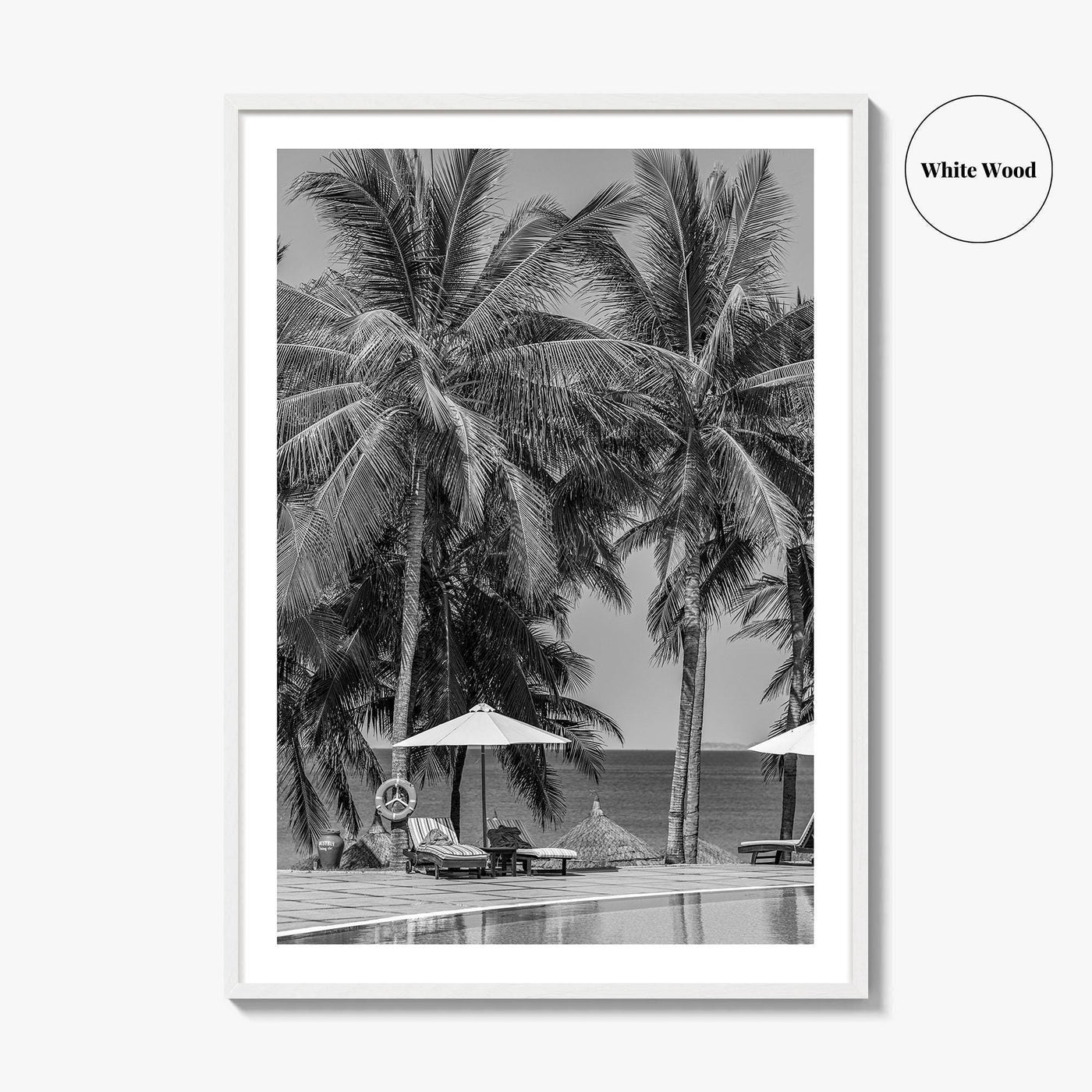 Guam Black and White Fine Art Photo Print, Tumon Bay Beach, Wall Poster