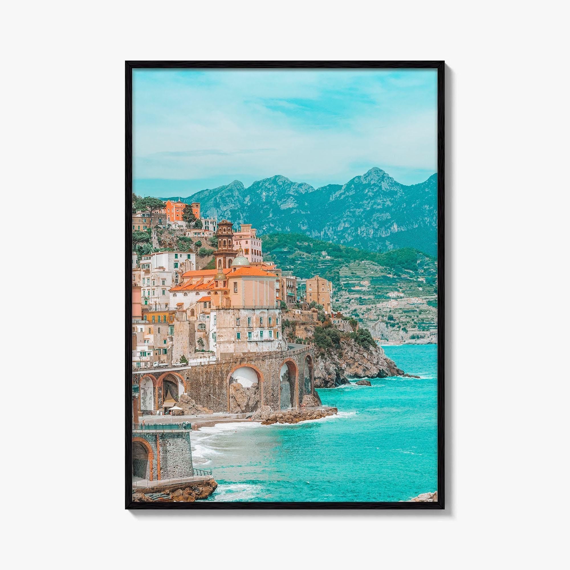 Atrani Fine Art Photo Print, Amalfi Coast Campania Italy, Aerial View Wall Poster