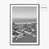 Fort Myers Beach Black and White Fine Art Photo Print, Aerial, Florida, USA, Poster