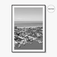 Fort Myers Beach Black and White Fine Art Photo Print, Aerial, Florida, USA, Poster