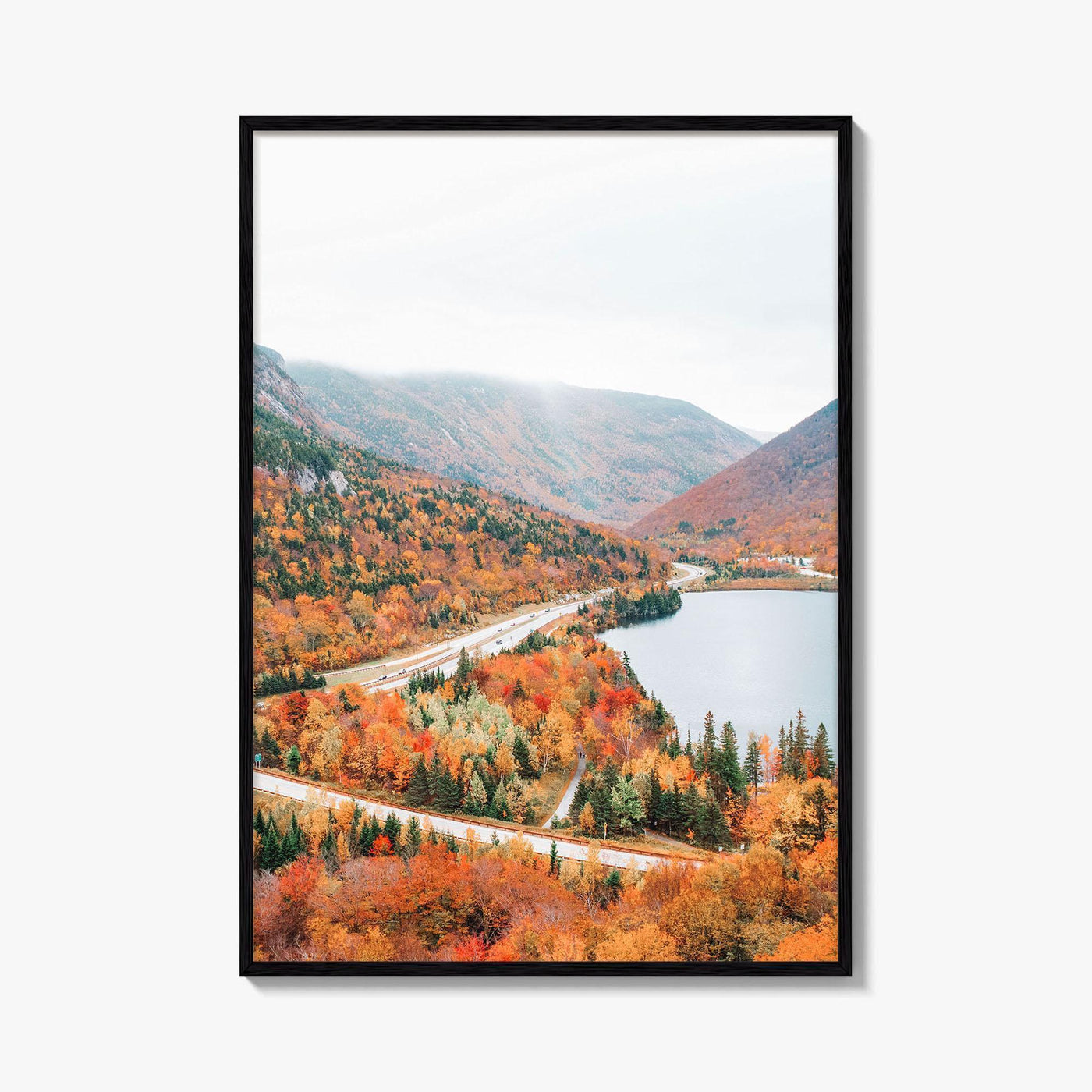 Franconia Notch Fine Art Photo Print, Echo Lake, New Hampshire, White Mountains, Autumn Poster