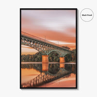 Augusta Maine Fine Art Photo Print, Kennebec River, Memorial Bridge, USA Wall Decor Poster