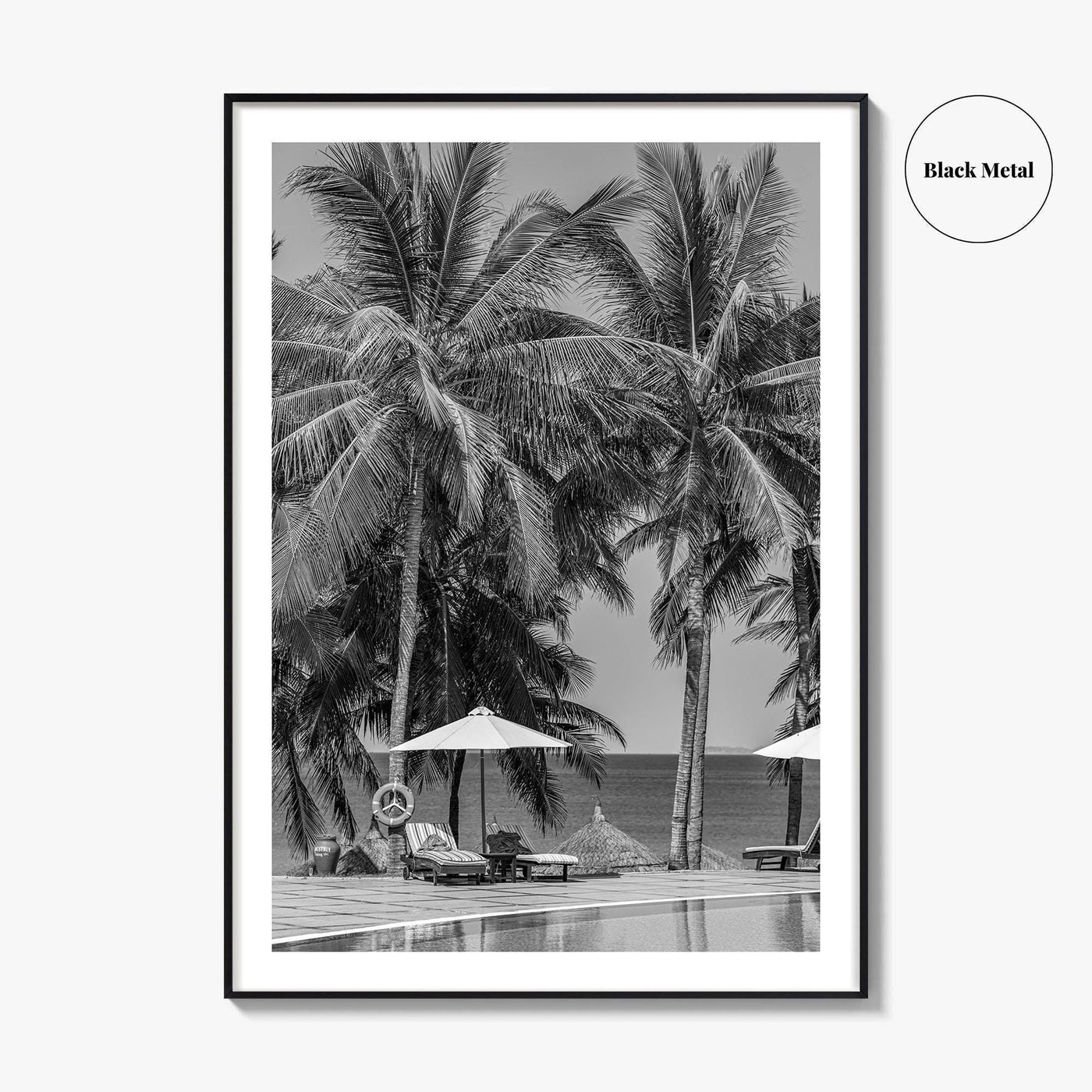 Guam Black and White Fine Art Photo Print, Tumon Bay Beach, Wall Poster