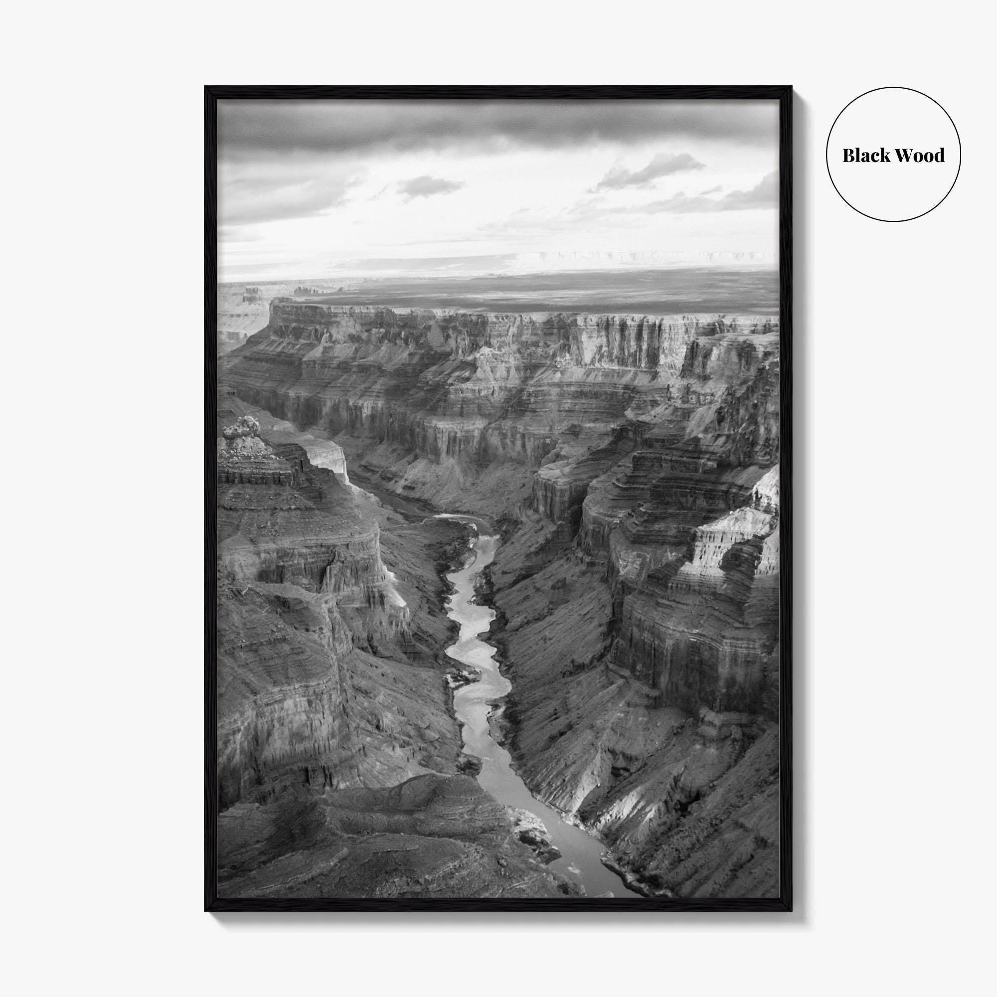 Grand Canyon Black and White Fine Art Photo Print, South Rim Arizona Poster