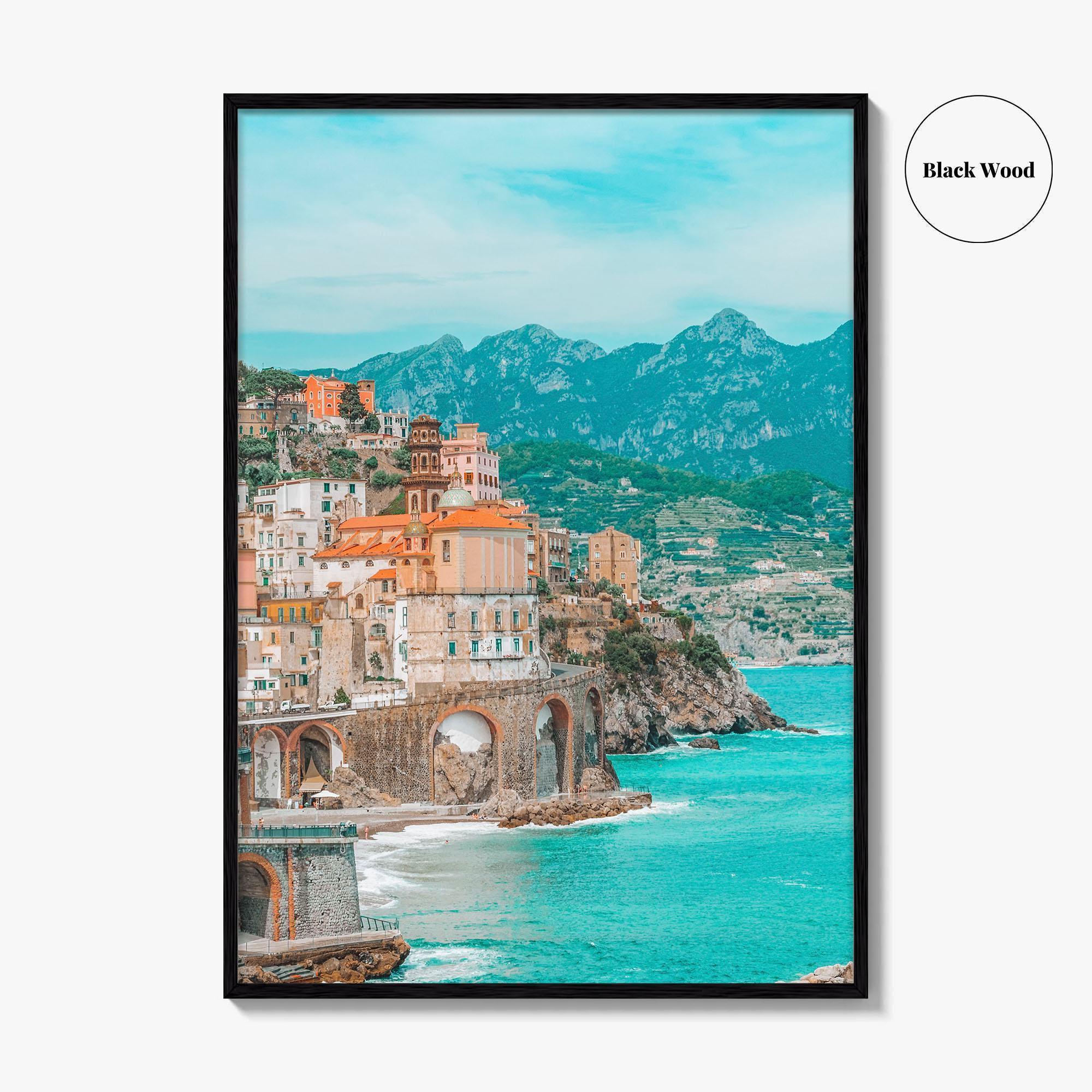 Atrani Fine Art Photo Print, Amalfi Coast Campania Italy, Aerial View Wall Poster