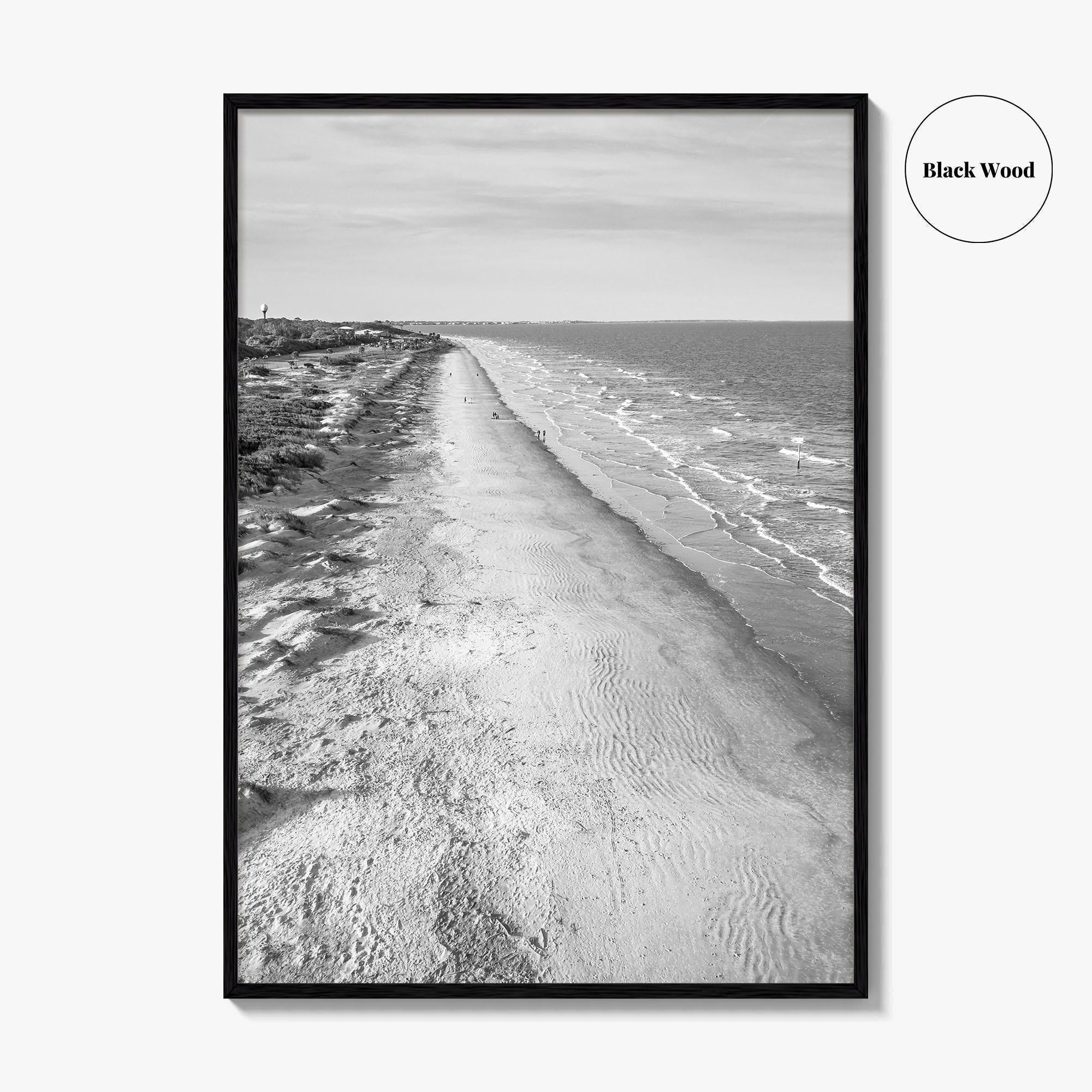 Jekyll Island Black and White Fine Art Photo Print, Georgia Coastal Poster
