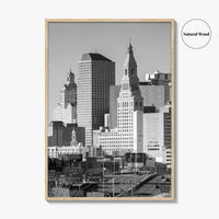Hartford Skyline Black and White Fine Art Photo Print, Connecticut Poster
