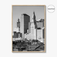 Hartford Skyline Black and White Fine Art Photo Print, Connecticut Poster