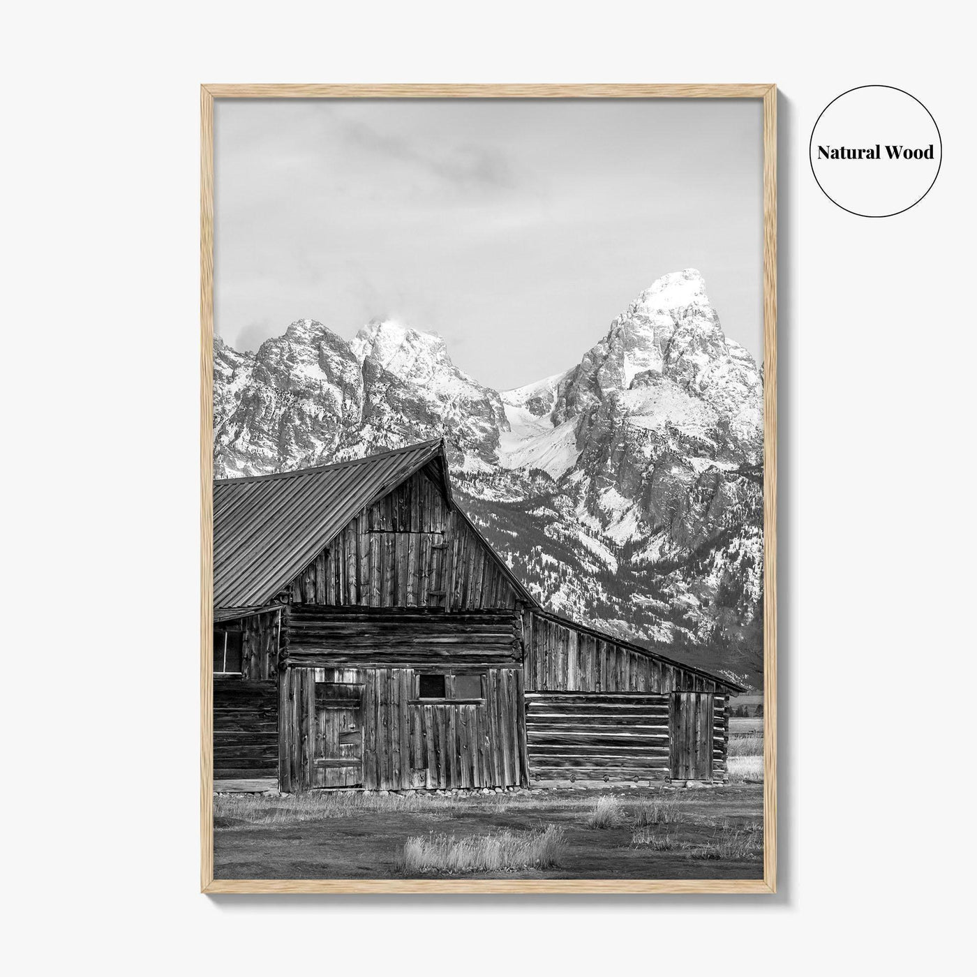Jackson Hole Wyoming Black and White Fine Art Photo Print, Mormon Row, Moulton Barn