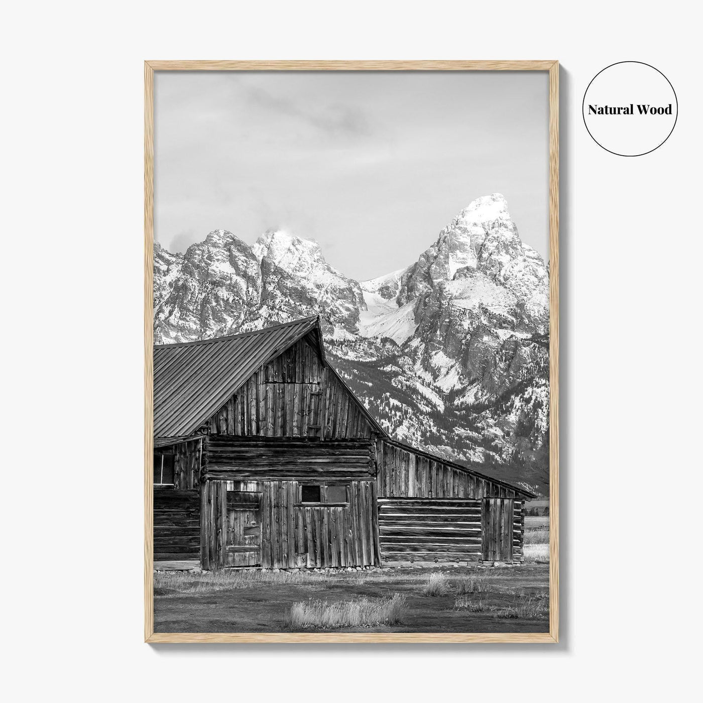 Jackson Hole Wyoming Black and White Fine Art Photo Print, Mormon Row, Moulton Barn