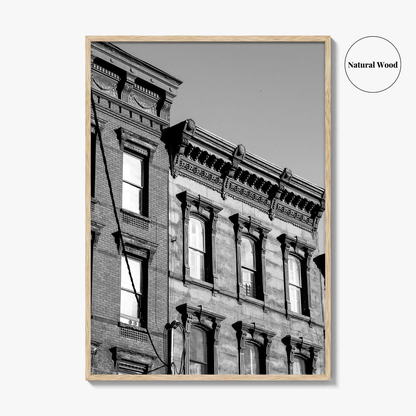 Hoboken Black and White Fine Art Photo Print, New Jersey Brownstones Poster