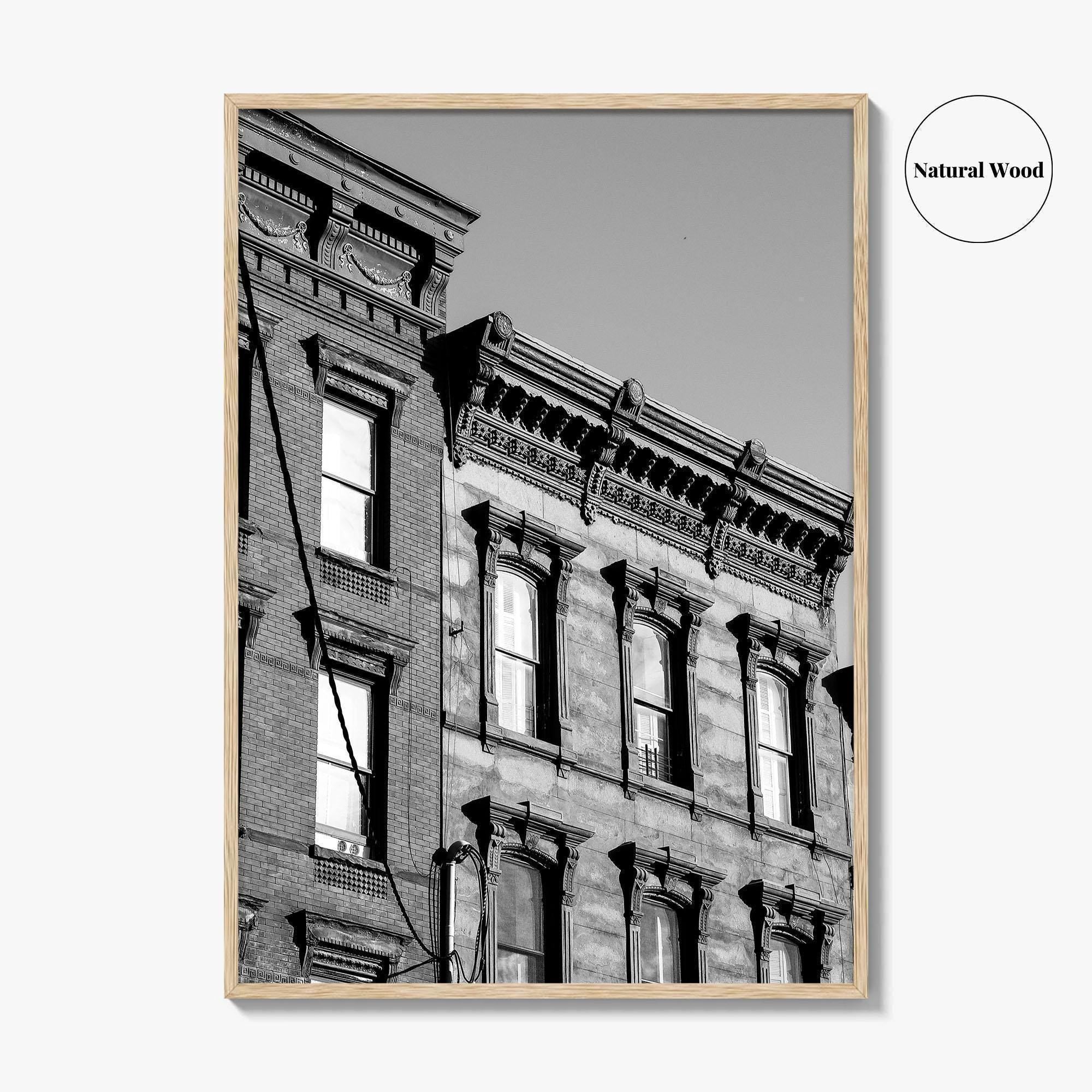 Hoboken Black and White Fine Art Photo Print, New Jersey Brownstones Poster
