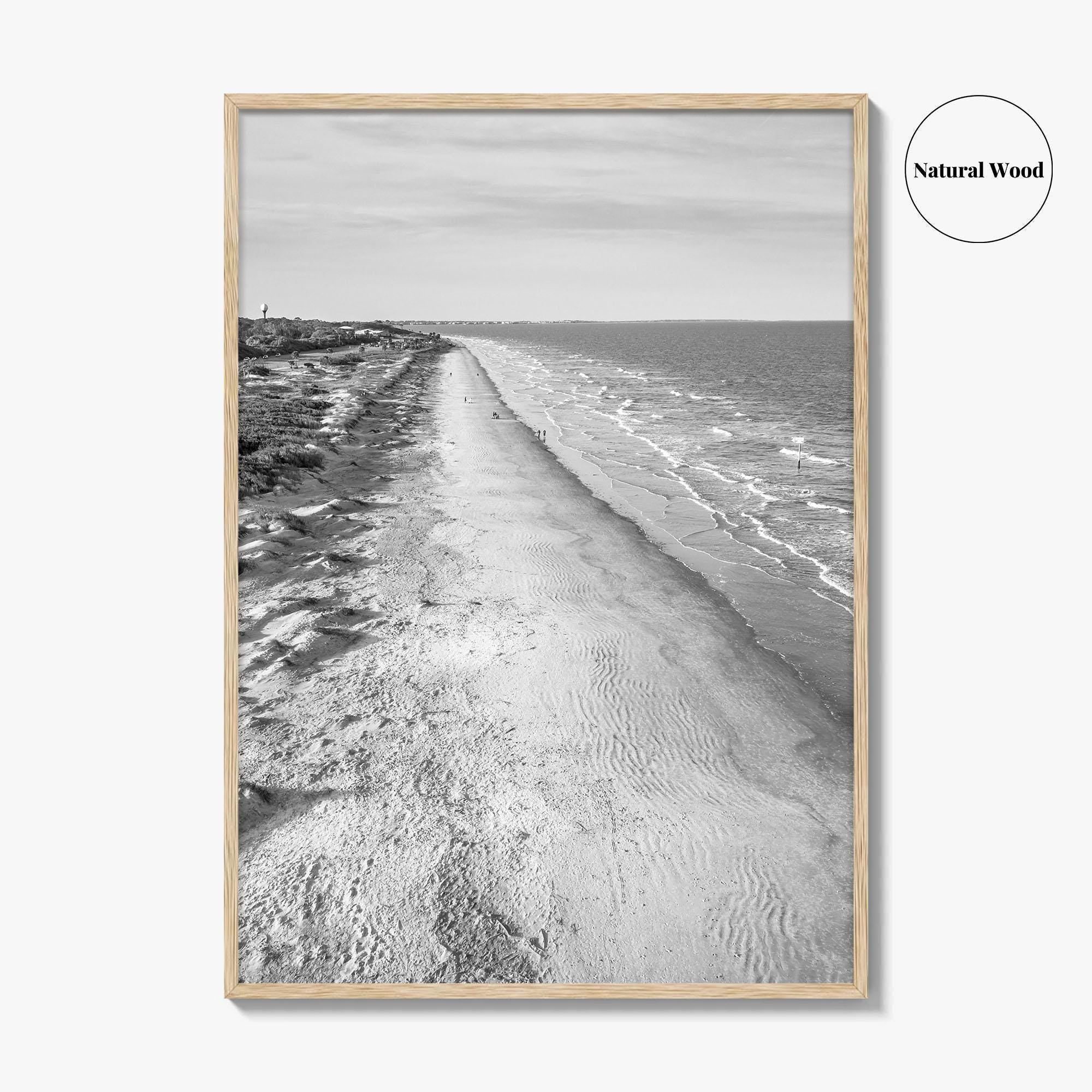 Jekyll Island Black and White Fine Art Photo Print, Georgia Coastal Poster