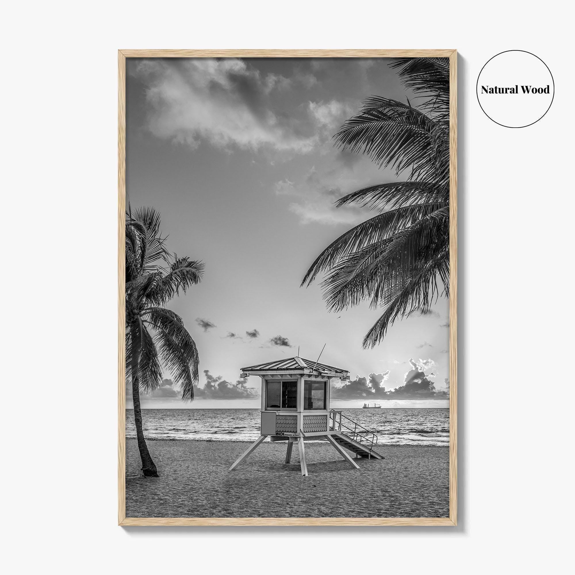 Fort Lauderdale Black and White Fine Art Photo Print, Florida Beach Poster, USA