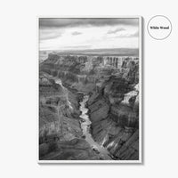 Grand Canyon Black and White Fine Art Photo Print, South Rim Arizona Poster