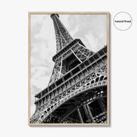 Eiffel Tower Black and White Fine Art Photo Print, Paris, France, Wall Poster