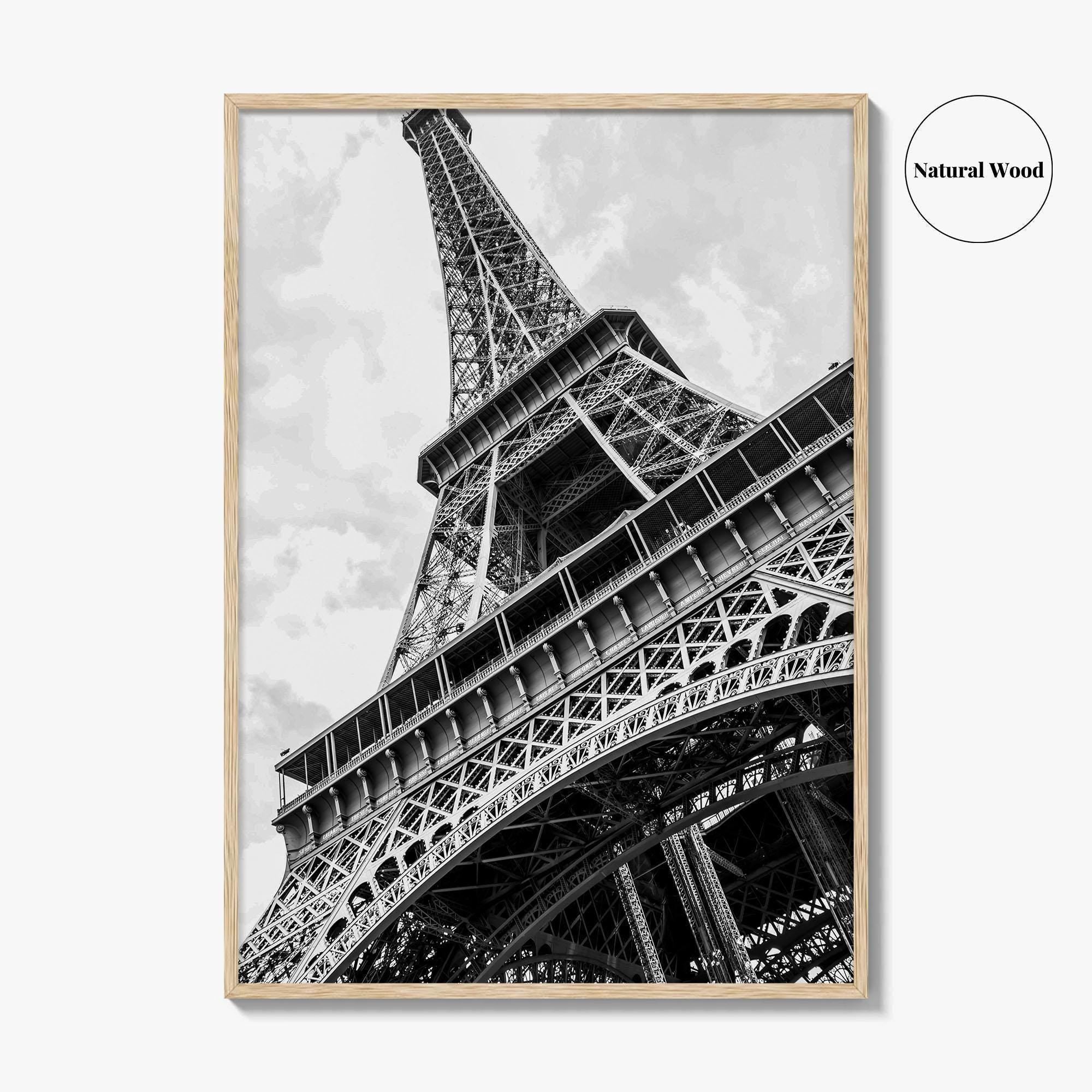 Eiffel Tower Black and White Fine Art Photo Print, Paris, France, Wall Poster