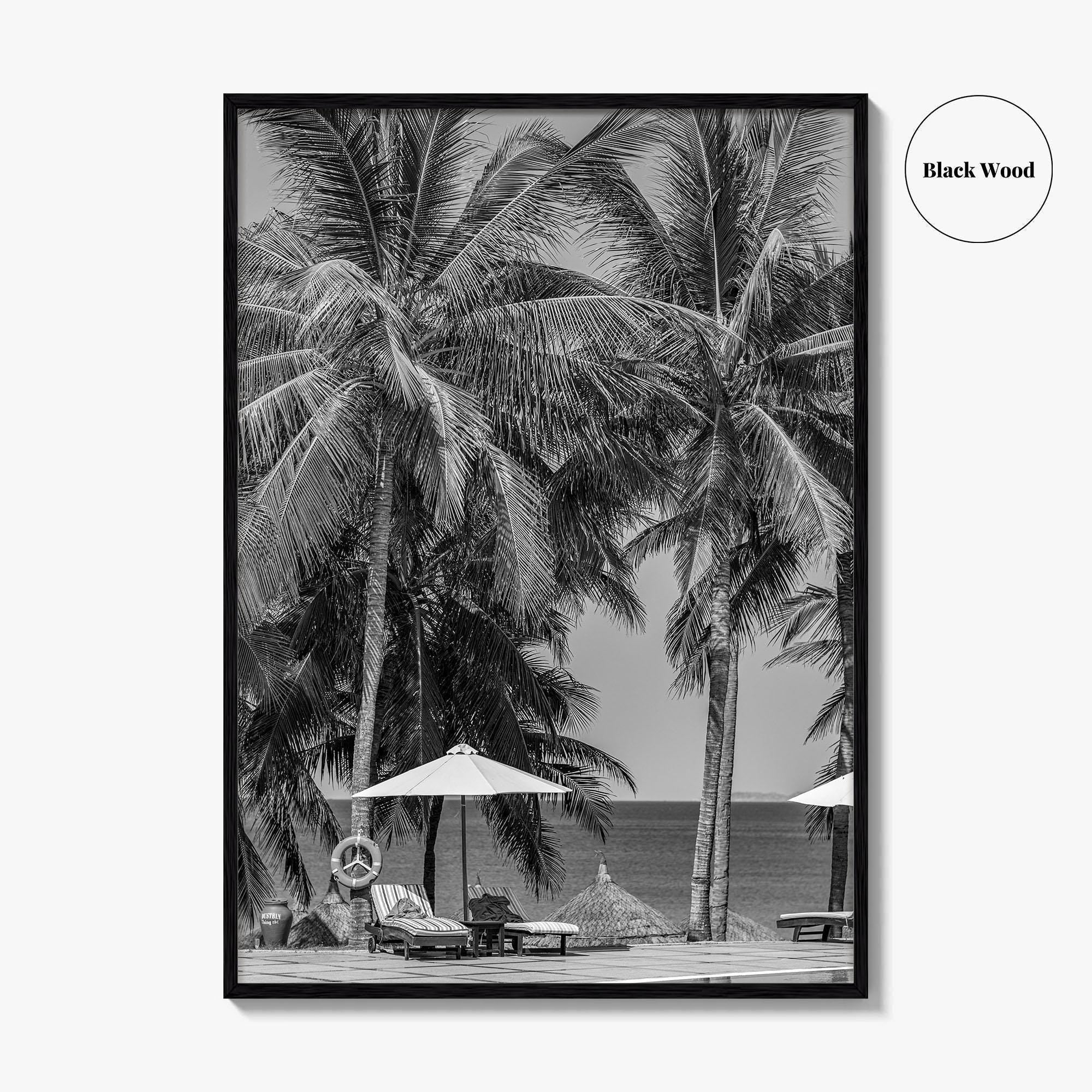 Guam Black and White Fine Art Photo Print, Tumon Bay Beach, Wall Poster